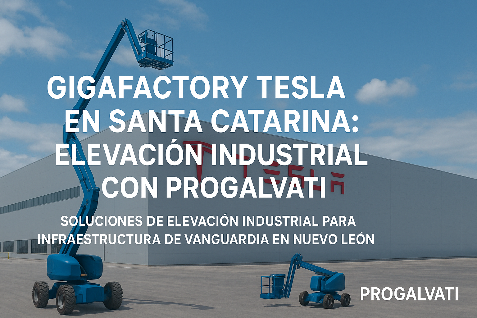 Plataforma elevadora en parque industrial Monterrey NL — Renta Progalvati