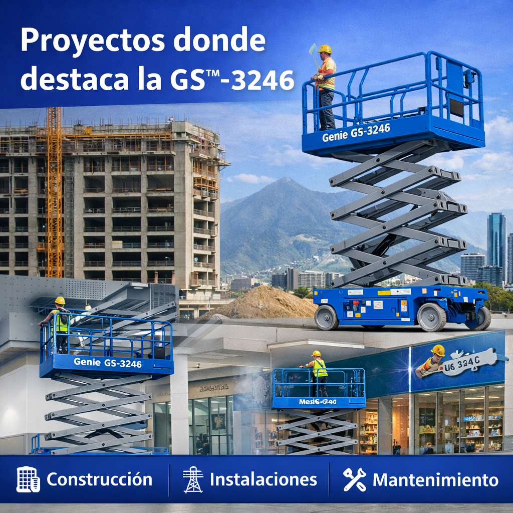 Genie GS-3246 en operacion en nave industrial Apodaca Santa Catarina Monterrey - renta PROGALVATI