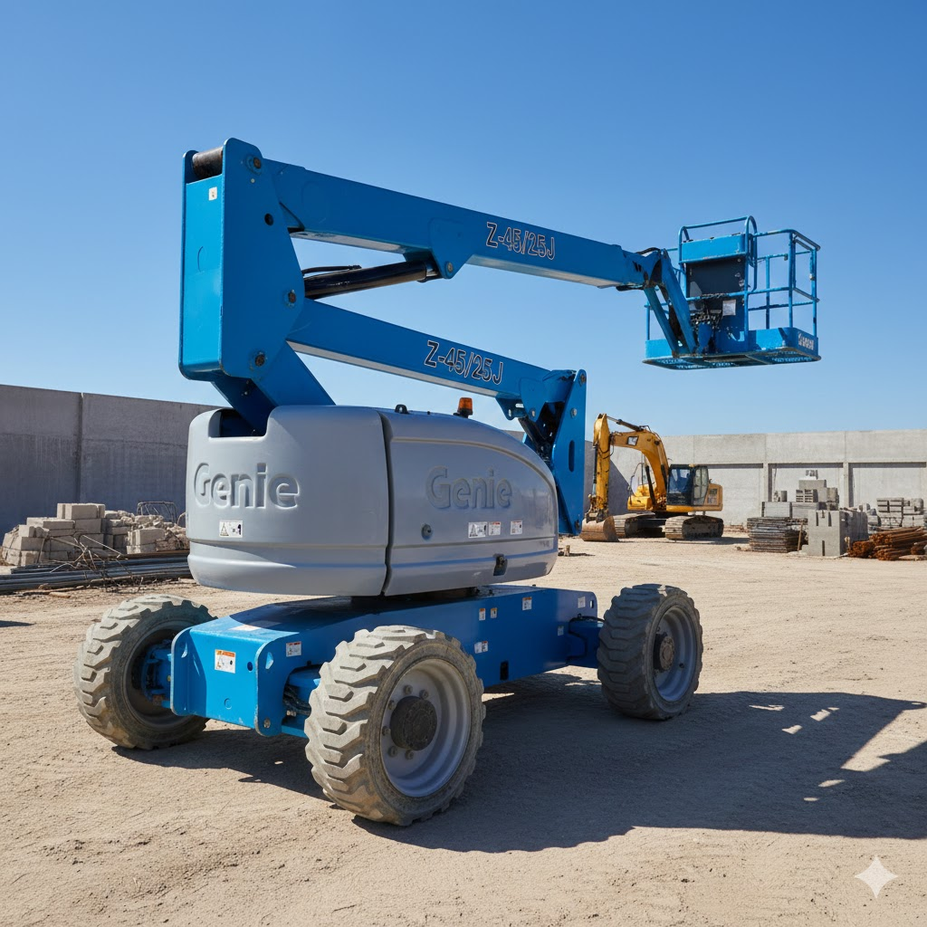 Genie Z-45/25J articulada en bodega logística Guadalupe Nuevo León — caso de estudio renta plataforma Progalvati