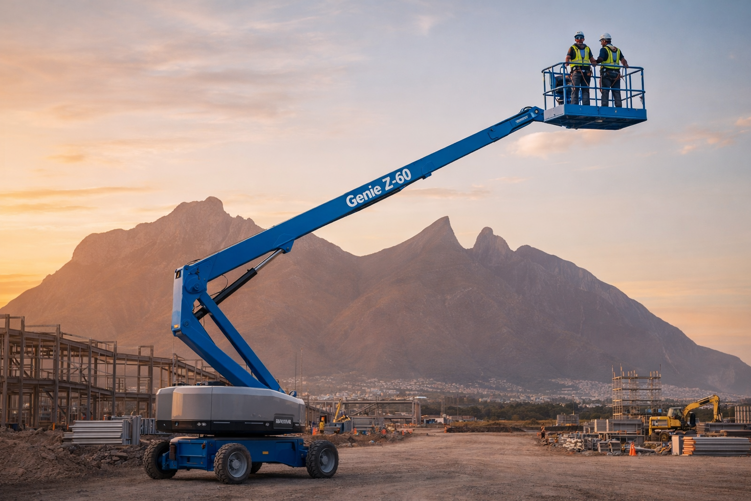 Renta de plataforma Genie articulada Z-45 en nave industrial Monterrey 2026 — Progalvati entrega 90 minutos