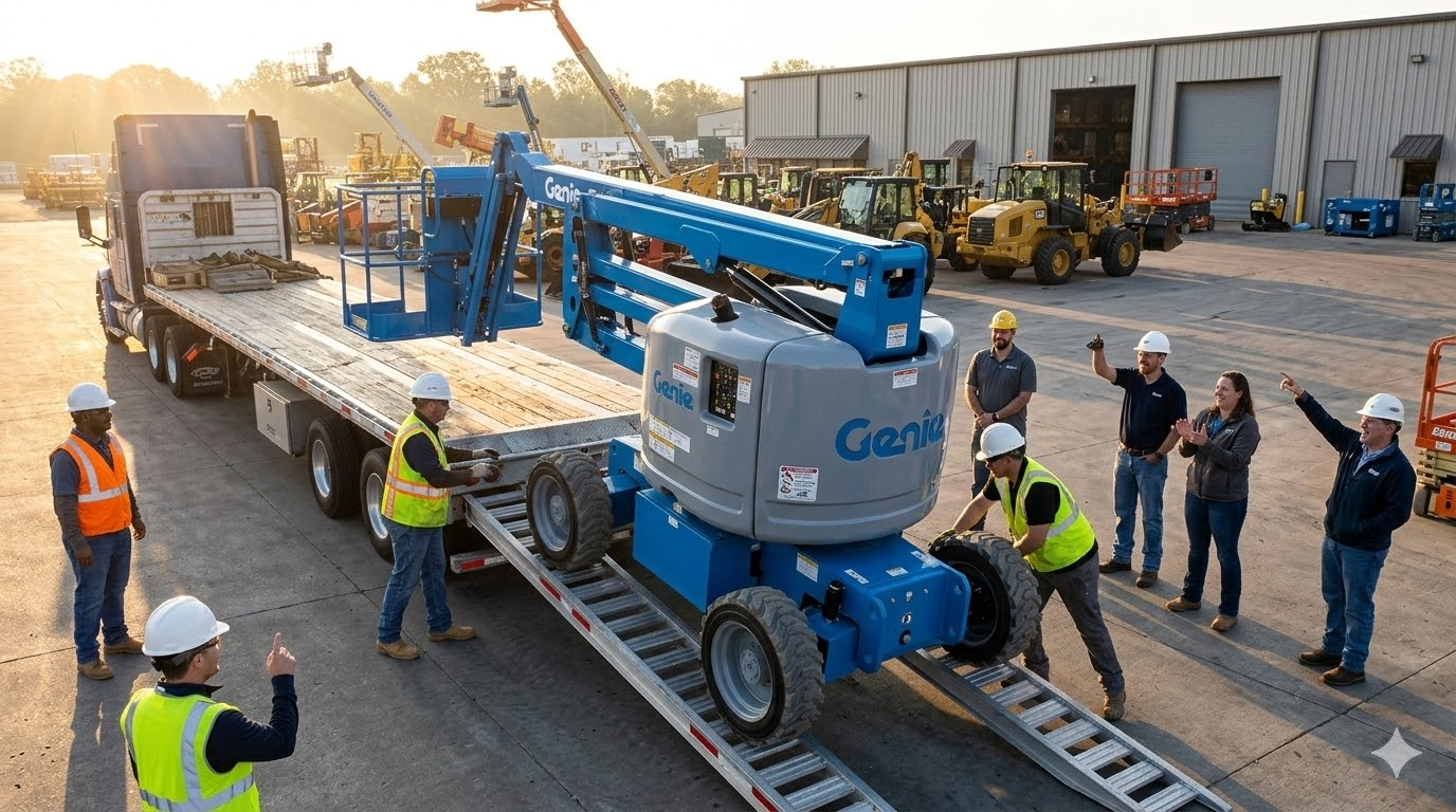 Nuevo modelo de plataforma Genie llegando al almacén de Progalvati en Escobedo Nuevo León — verano 2026