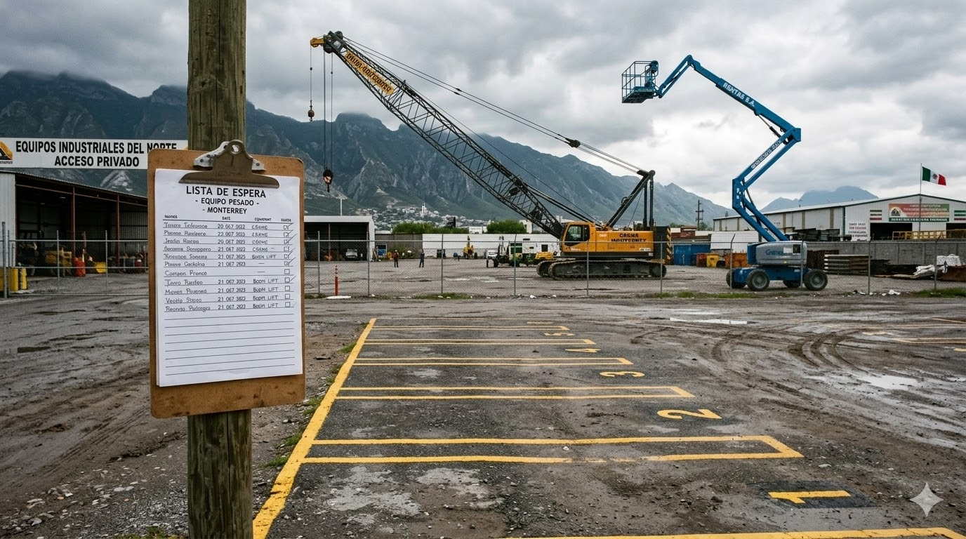 Depósito de equipos con lista de espera para renta de plataforma telescópica Genie en Monterrey — 3 semanas de espera en 2026