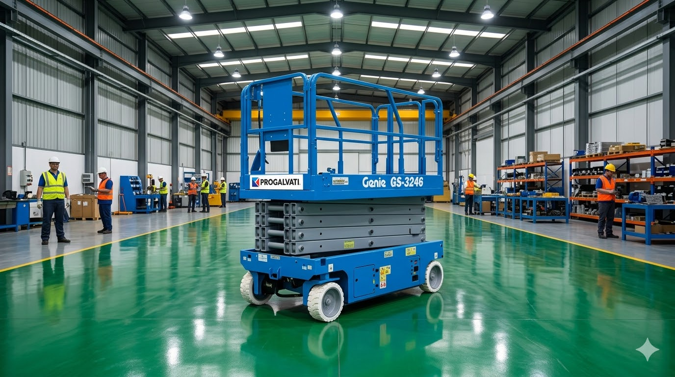 Genie GS-3246 tijera eléctrica 12m para nave industrial en San Nicolás